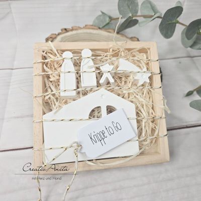 Weihnachtskrippe - Krippe to go - Mini in der Holzbox